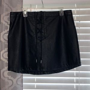 Black Faux Leather Mini Skirt